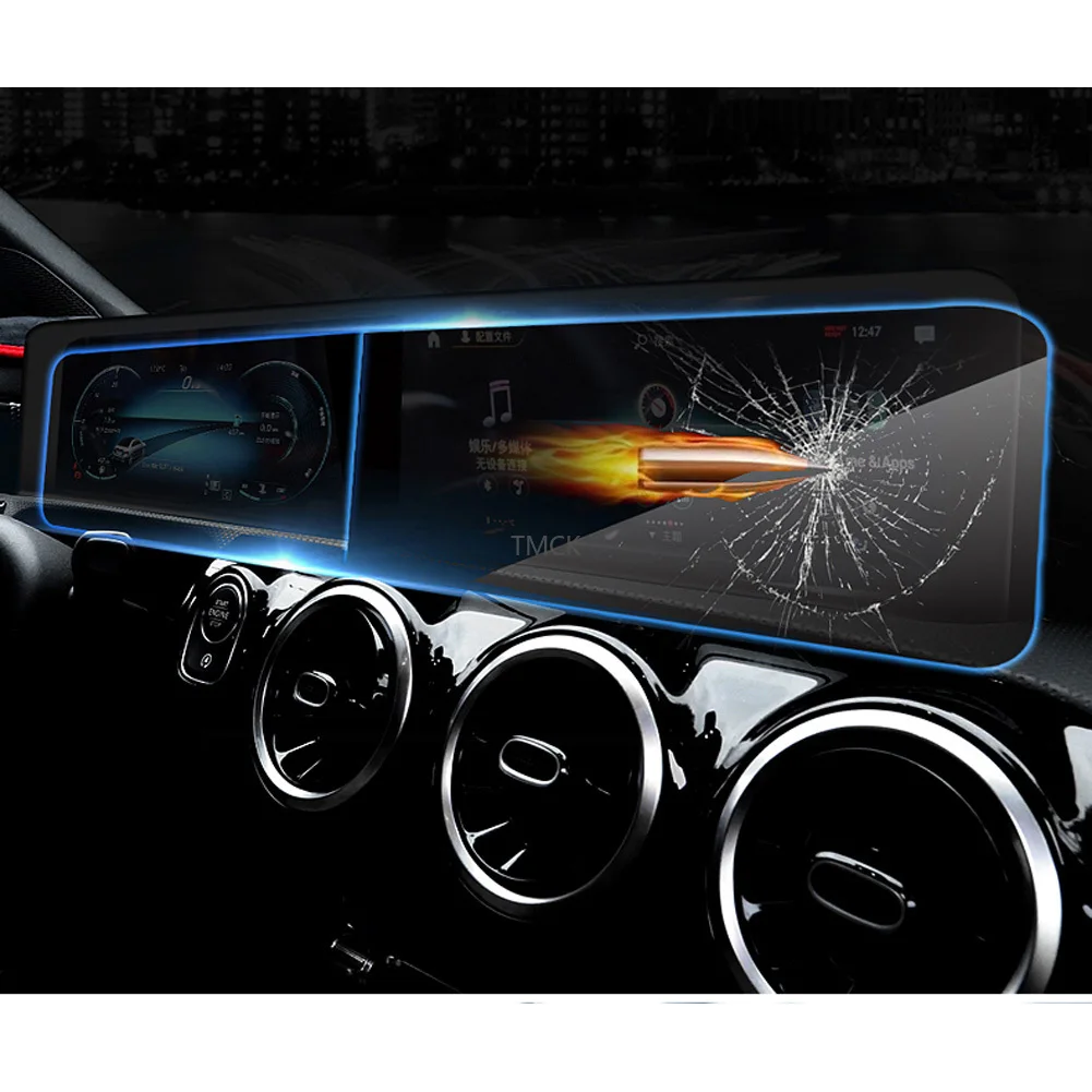 Car Navigation Screen Film Dashboard Protective Film Tempered Glass Screen Film For Mercedes Benz A Class W177 A180 A200 2019+