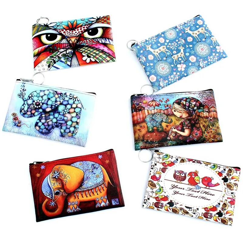 Owl Elephant 3D coin purse Women cartoon zero wallet Ladies clutch change purse Female Zipper coins bag pouch