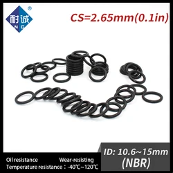 20PCS/Lot Nitrile Rubber Black NBR CS2.65mm ID10.6/11.2/11.8/12.5/13.2/14/15*2.65mm O Ring Gasket Oil Resistant Waterproof