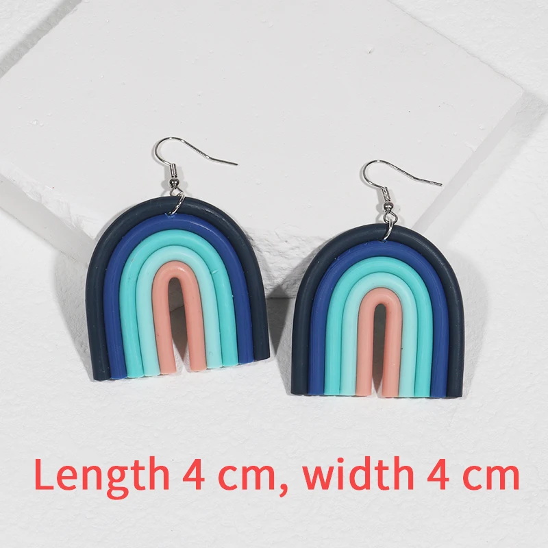 Pendientes de arcoíris para mujer, Color Multicolor a juego, pendientes de ante coreanos, regalo de San Valentín, pendientes de novia