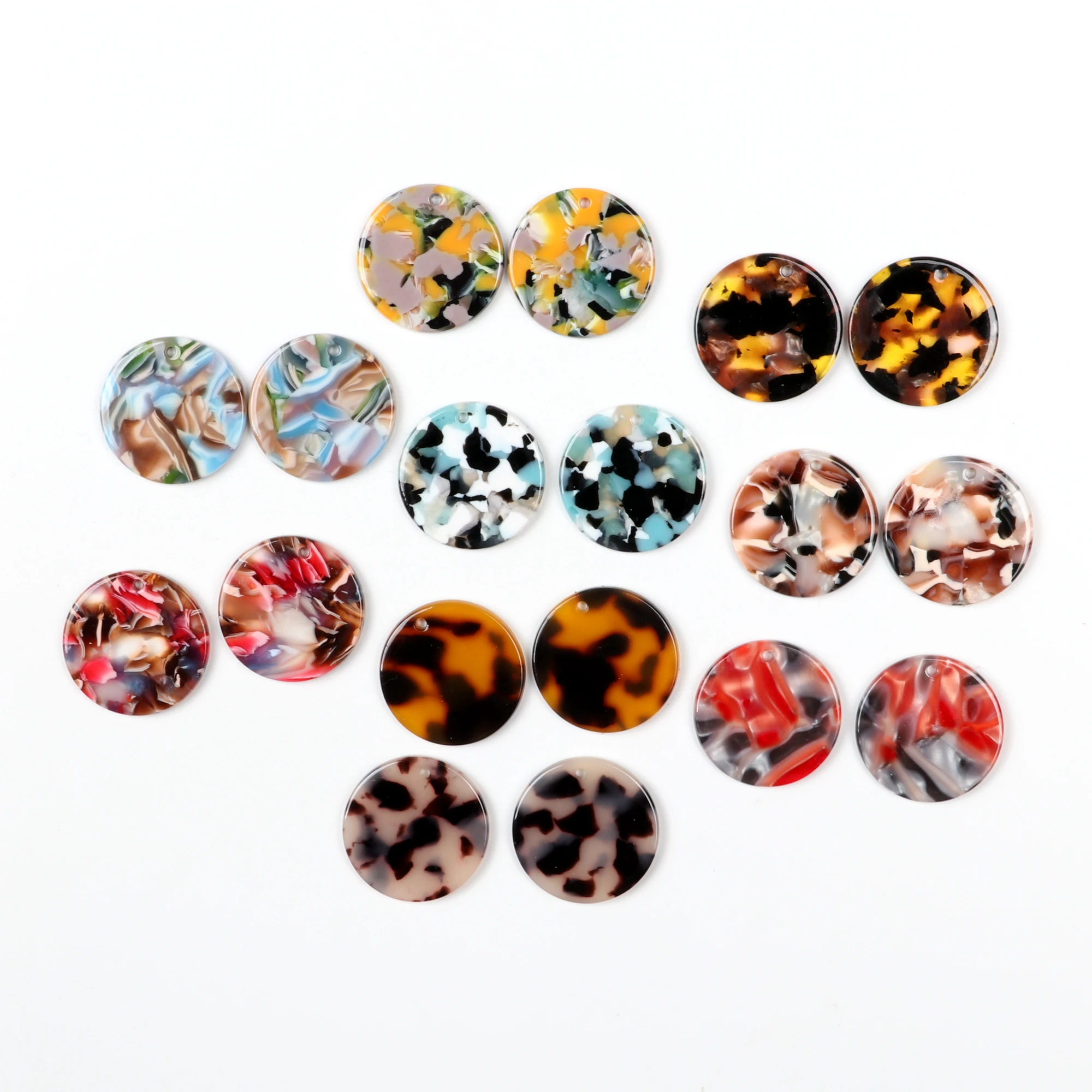 Leopard Print,Tortoise Shell Earring Charm,Acetate Acrylic Beads,Round Shaped,Boho,Earring Parts,Ohrringe finding,24mm-ACE181