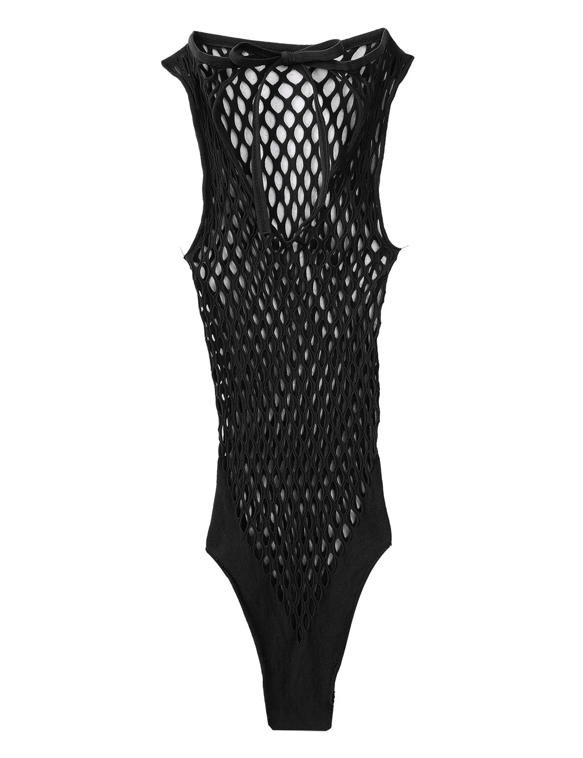 Sexy Vrouwen See-Through Bodysuit Hollow Out Bodystocking Turnpakje Visnet Jumpsuit