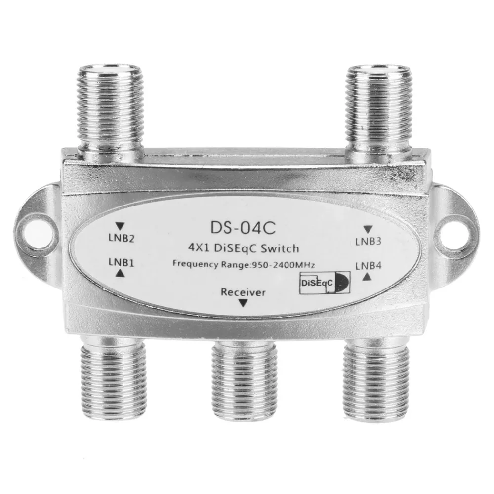 4 in 1 4 x 1 DiSEqc 4-way Wideband Switch DS-04C High Isolation Connect 4 Satellite Dishes 4 LNB For Satellite Receiver