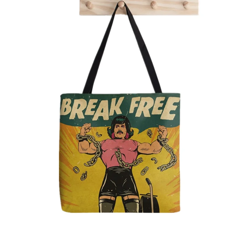 Shopper Freddie Mercury Queen Printed Tote Bag women Harajuku shopper handbag girl Shoulder shopping bag Lady Canvas Bag