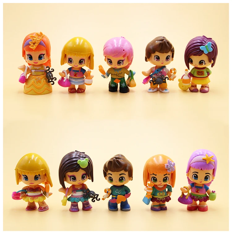 3~5pcs/lot New Original Lovely Pinypon Dolls Detachable Kids Doubleface Action Toy Figures Dolls Fashion Girl Doll Toys