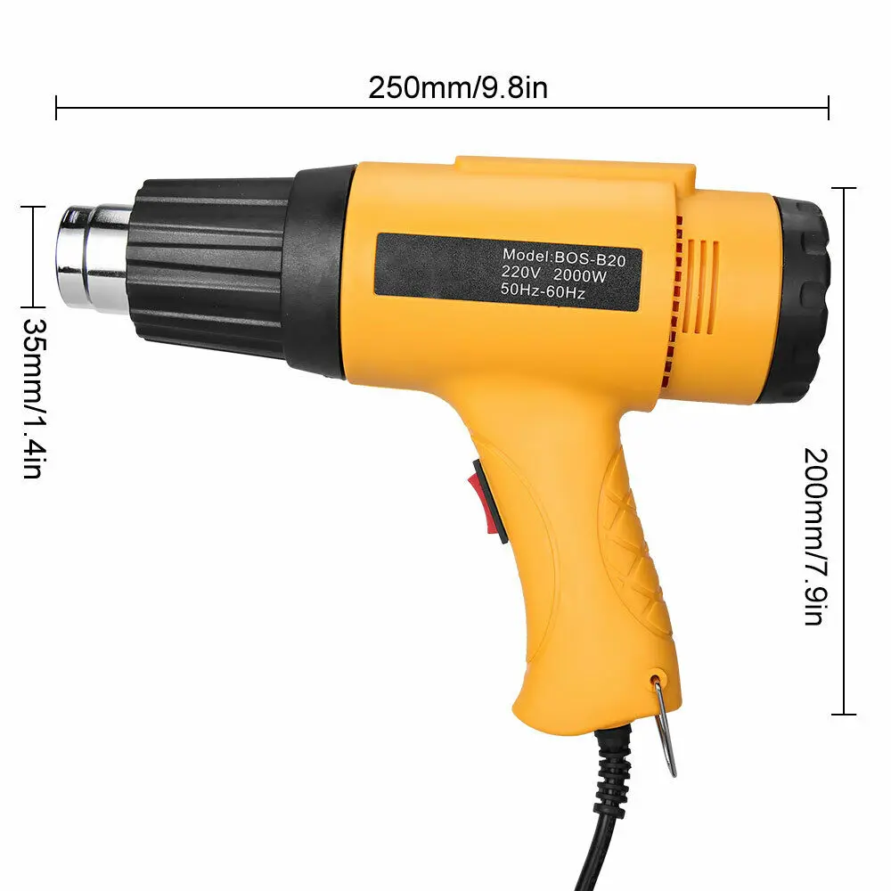 New 2000W Electric Heat Gun Adjustable Temperature Hot Air Heating Machine + Nozzle