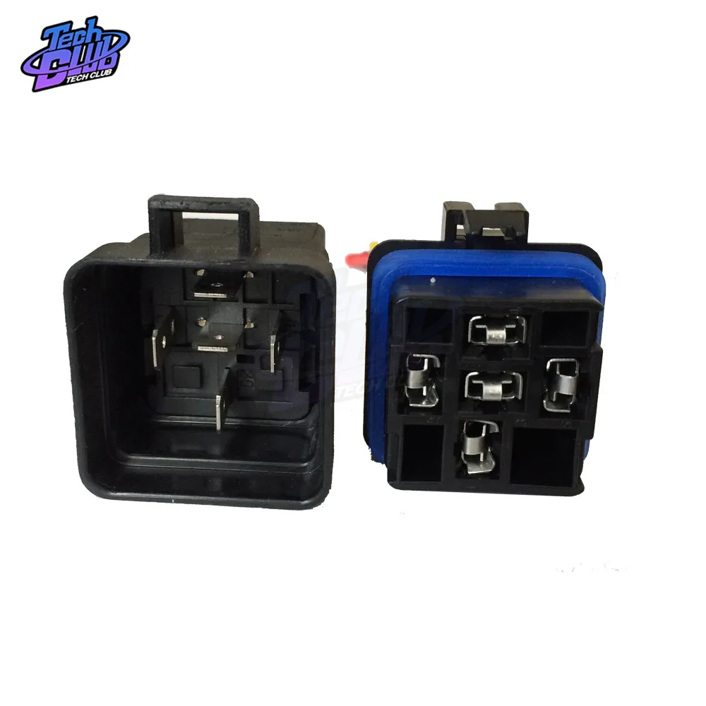 1 pz relè dell'automobile impermeabile integrato cablato DC12V 40A 5Pin 4pin relè automatico + supporto con cavi di lunghezza 105mm
