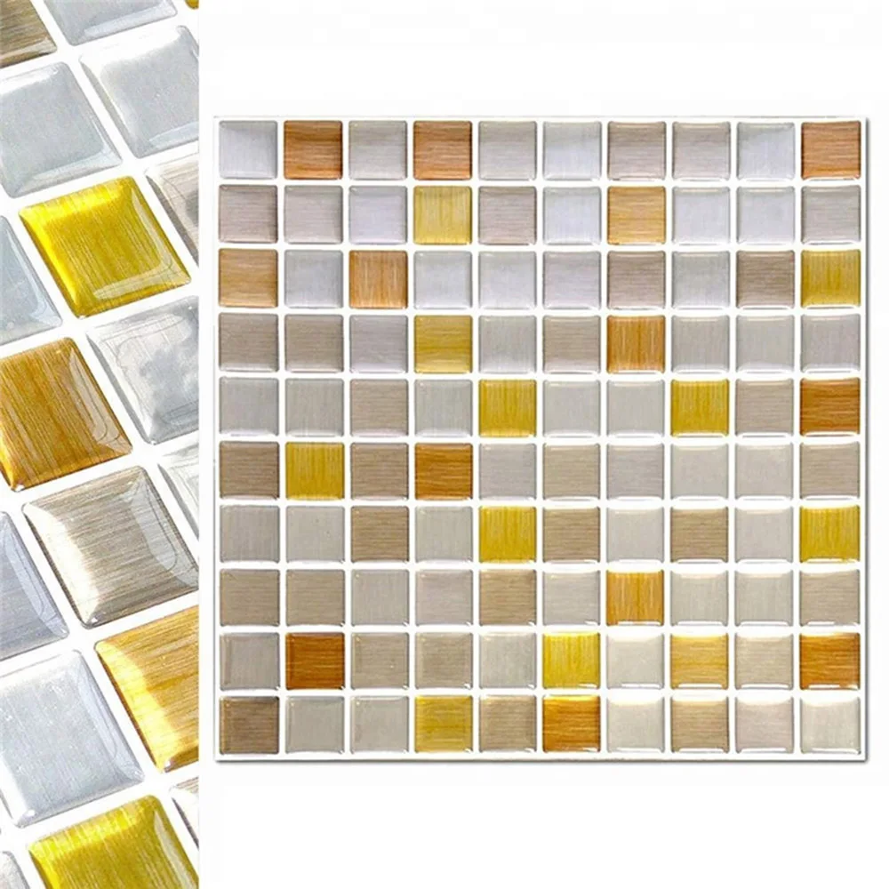 Mosaic Self-Adhesiv E Kitchen Backdrop Wall Tiles Stickers Peel & Stick Bathroom