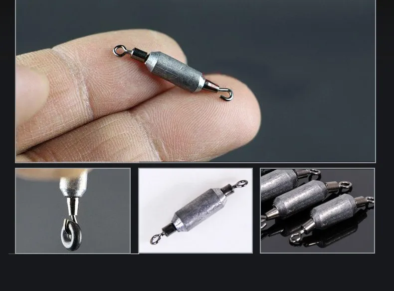 Schnelle Rotation, Bleiwirbel, Hochgeschwindigkeits-Rotationsring, Angelzubehör, Doppelkopf-Anschluss, 2 g/3 g/4 g/6 g, Lot 4 Stück – Detail 6