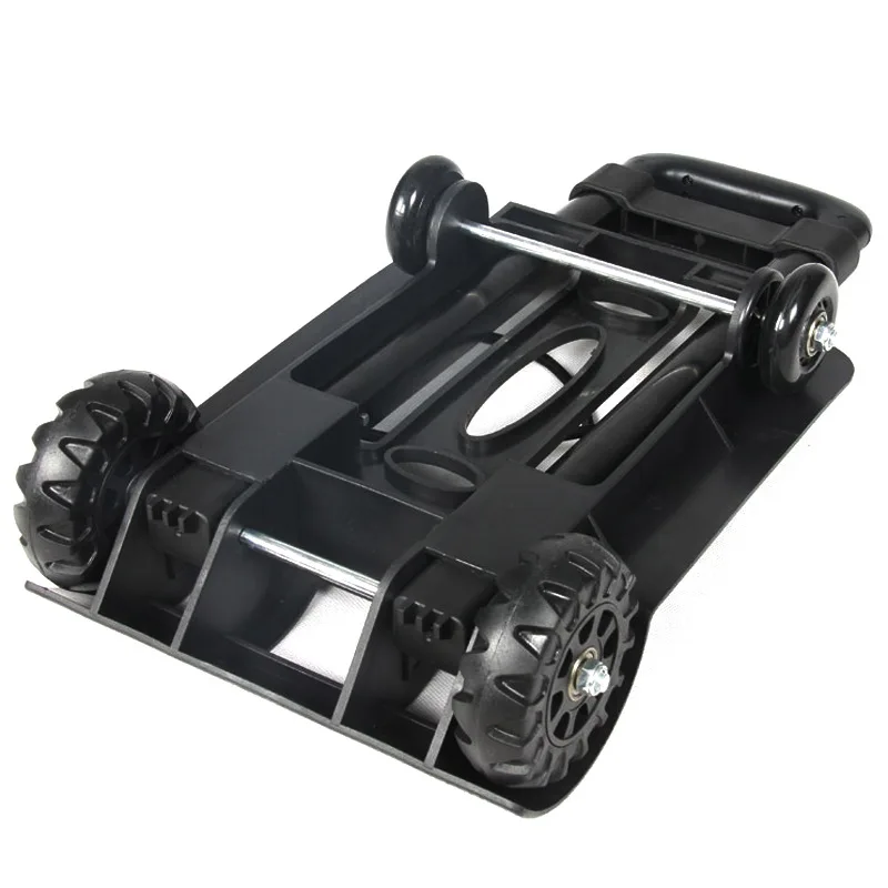 Car Roll Luggage Cart Portable Luggage Trolley Folding Hand Truck Mute Flat Heavy Duty 4-wheel Foldable Shopping Cart