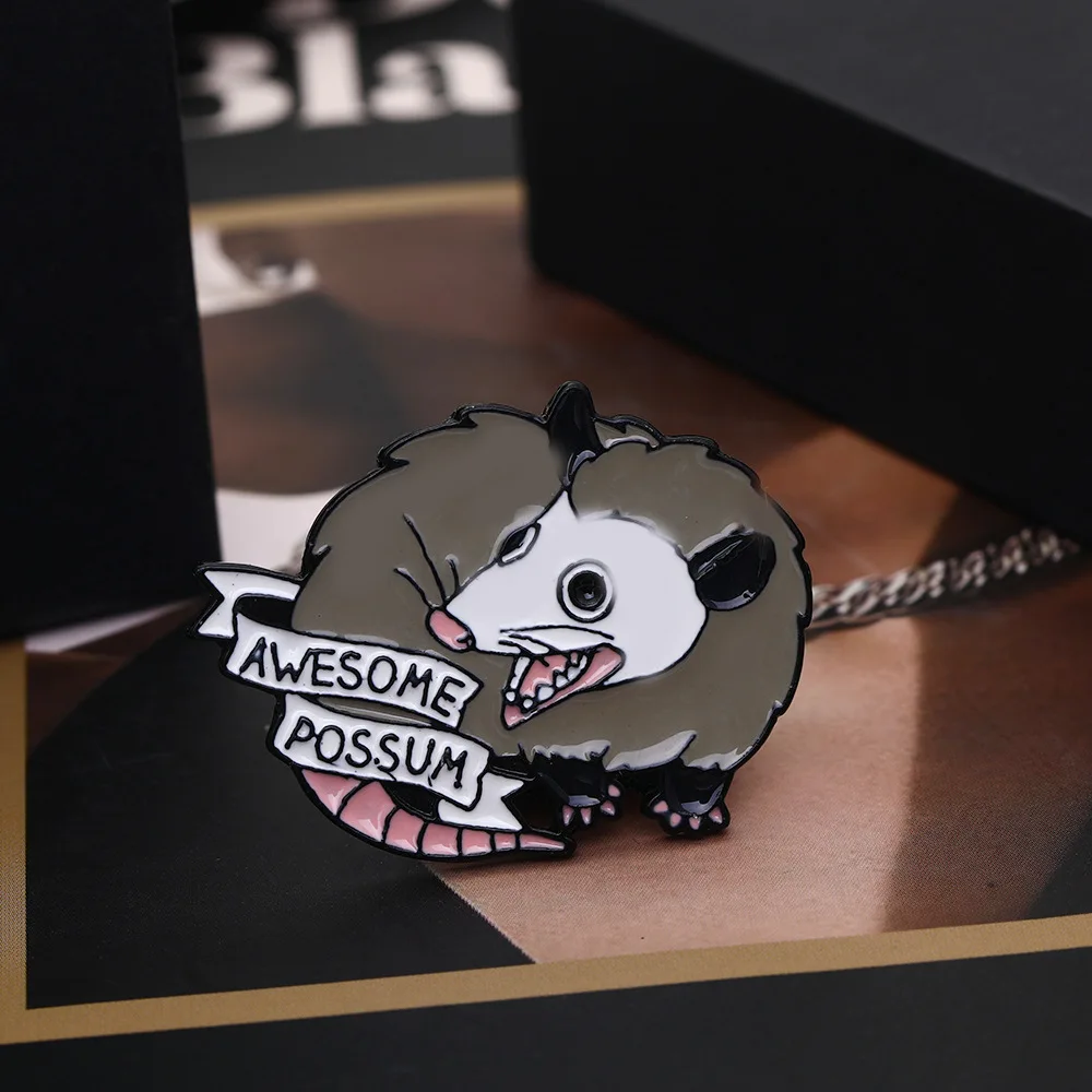 Awesome Possum Mellivora Capensis Enamel Brooch Pin Backpack Hat Bag Lapel Pins Badges Women Men\'s Fashion Jewelry Accessories