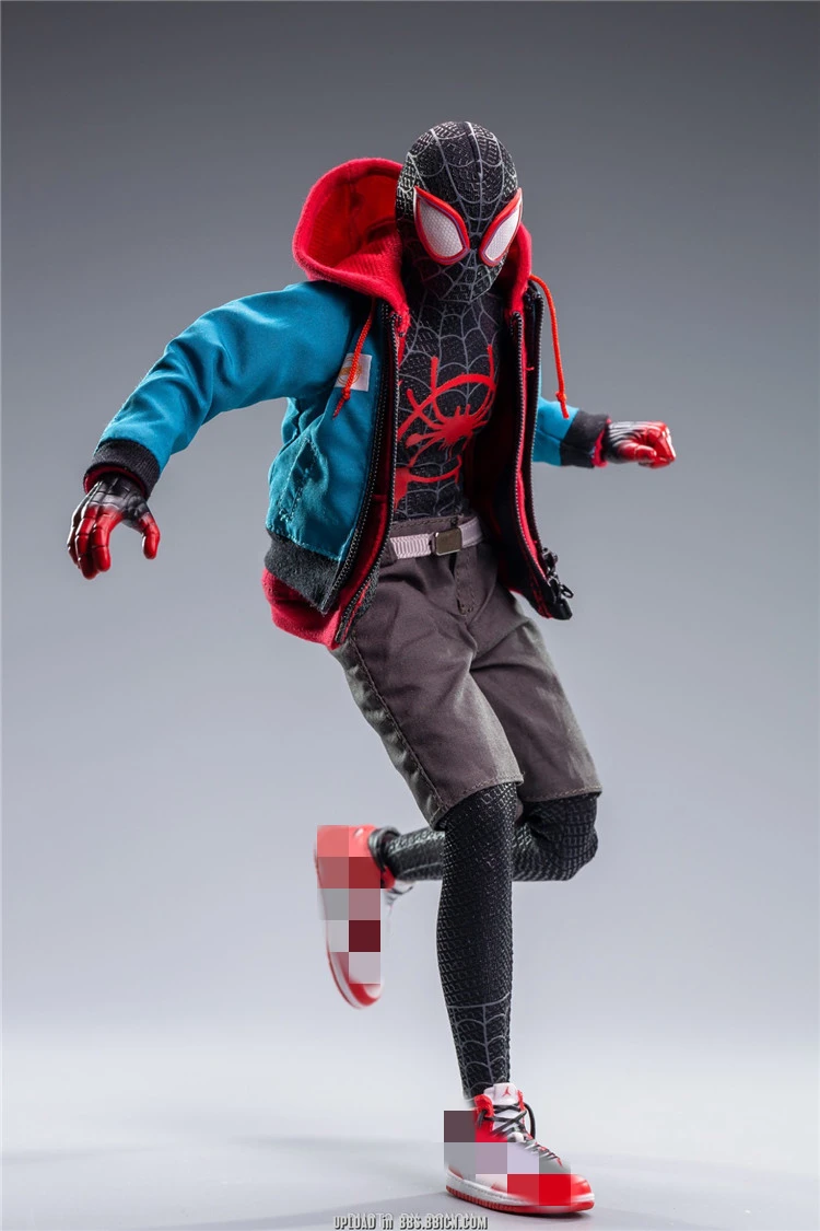 YOUNGRICH TOYS SP002 1/6 Into the Spider-Verse Black Spider Miles Morales 12inches Action Figure Collection Model