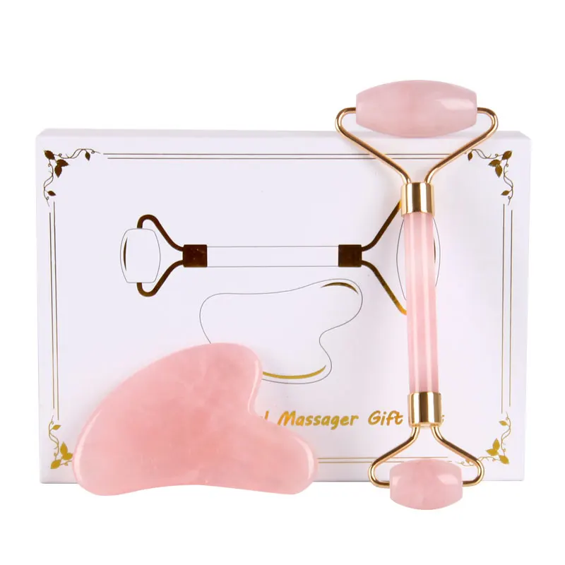 Natural Rose Quartz Jade Roller Facial Massager Slimming Skin Lift Tools Roller Skin Massage Beauty Care Anti-aging Double-end