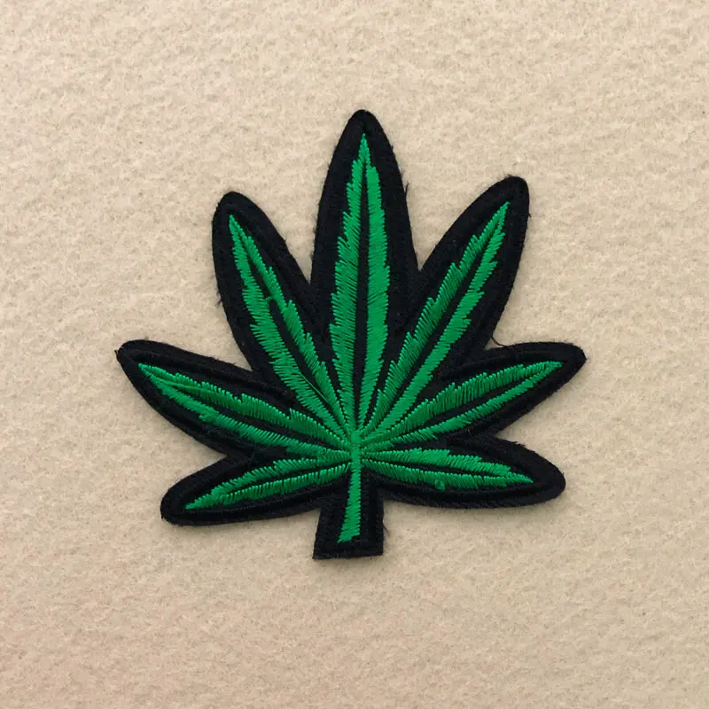 Prajna Fashion Leaf Patches Embroidered Patches For Clothing Cartoon Iron On Patches Stripes Applique Clothing Badges On Jacket