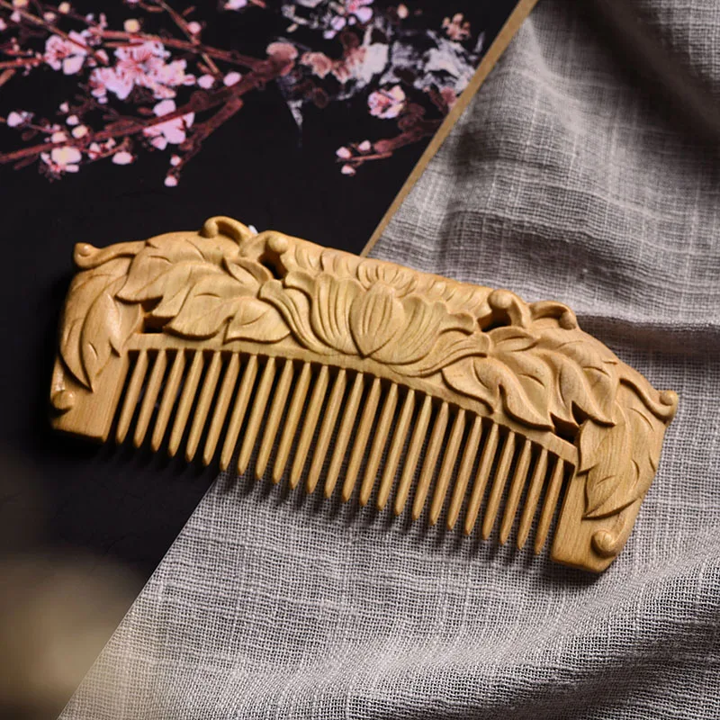 Wooden Comb Engrave Phoenix Handmade Size Hair Brush Massage Hair Combs Women Gifts Travel Natural Wood Comb Thuja Portable