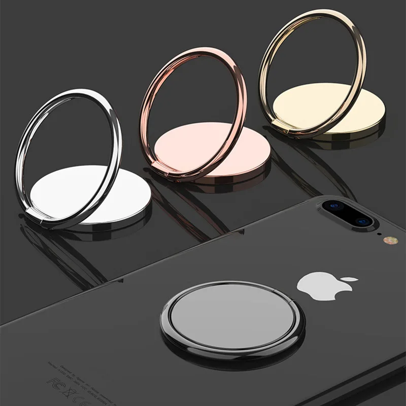 Metallic Finger Ring Phone Holder, 360 ° Rotatable, Worktable for Magnetic Phone Stand