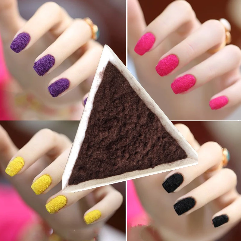 10ML/Bottle Nail Flocking Black Velvet Powder Dust Cashmere Nail Art New Nail Velvet Powder Dust Cashmere 17 Colors to Chose