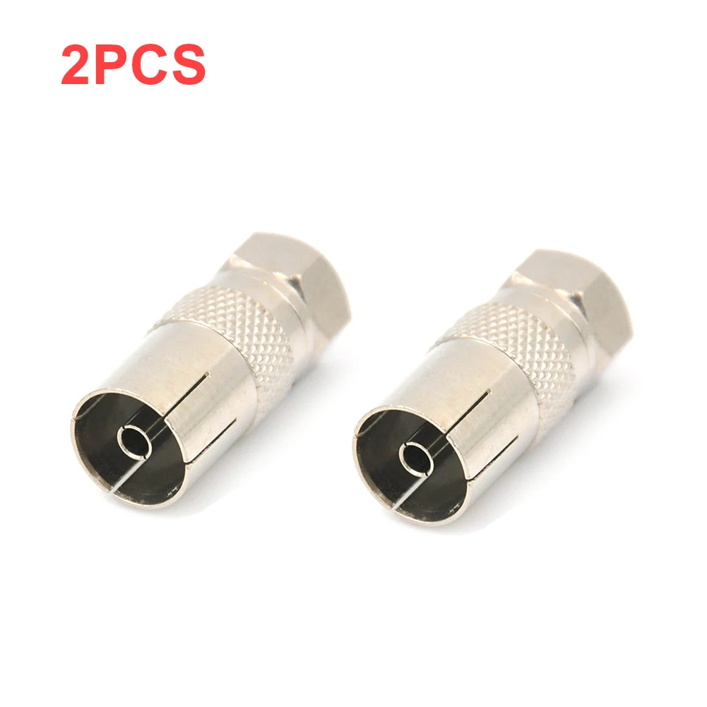 2Pcs Quick Plug F Type Male Plug Connector Socket To RF Coax TV Antenna Aerial Female RF Adapters TV Coaxial Plug