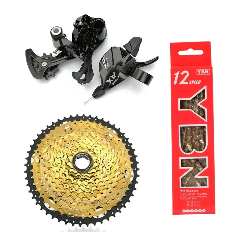 

LTWOO 12 Speed Mountain Bike Groupset MTB 12s 11-52T Gold Cassette AX12 Shifter Rear Derailleur X12 Chain 4 Kits For Shimano