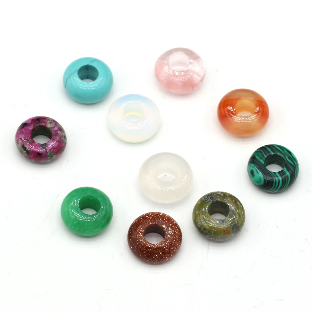 50Pcs/pack Wholesale Natural SemStone Abacus-shape Large-hole Bead Making DIY Necklace Bracelet Earring  Jewelry Gift 5x10mm