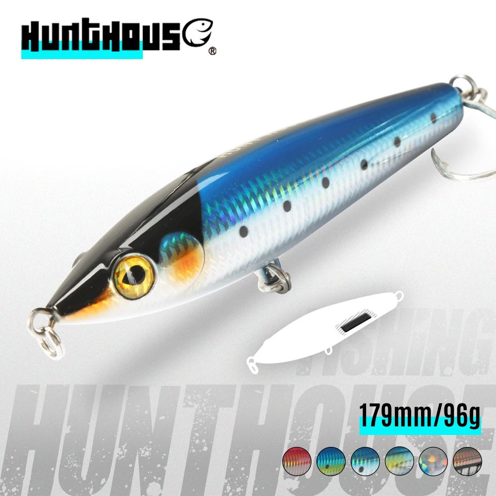 Hunthouse Pencil 179mm 96g Fishing Lure  Floating Big Wobbler  Trolling Stickbait For GT Tuna Fake Bait  Hard Lures LW525