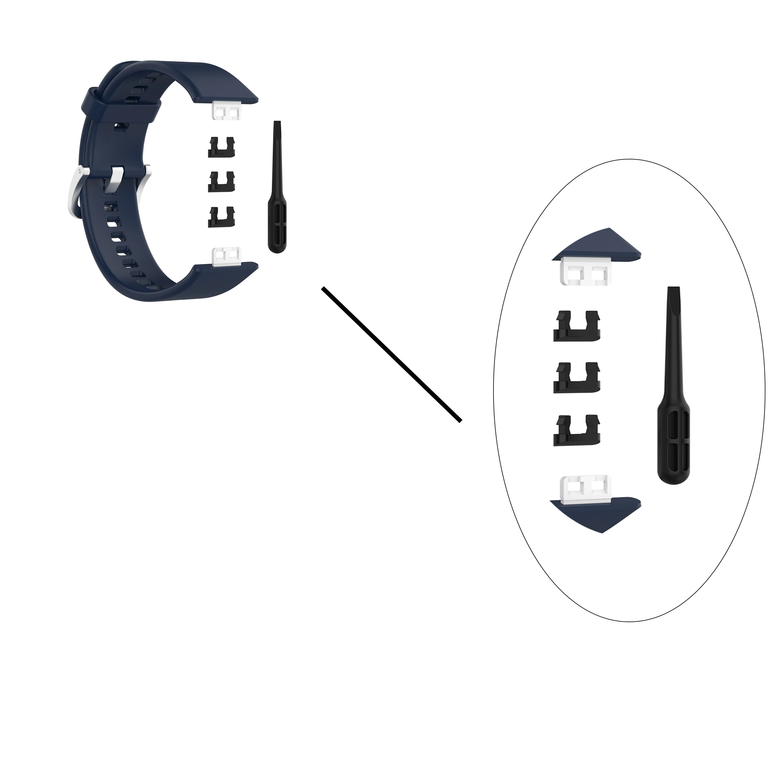 สายรัดเปลี่ยนชุดสําหรับนาฬิกา Huawei Fit สมาร์ทวอท์ชชุดเปลี่ยนสายรัดข้อมือสร้อยข้อมืออุปกรณ์เสริมเชื่อมต่อ PIN Remover เครื่องมือ