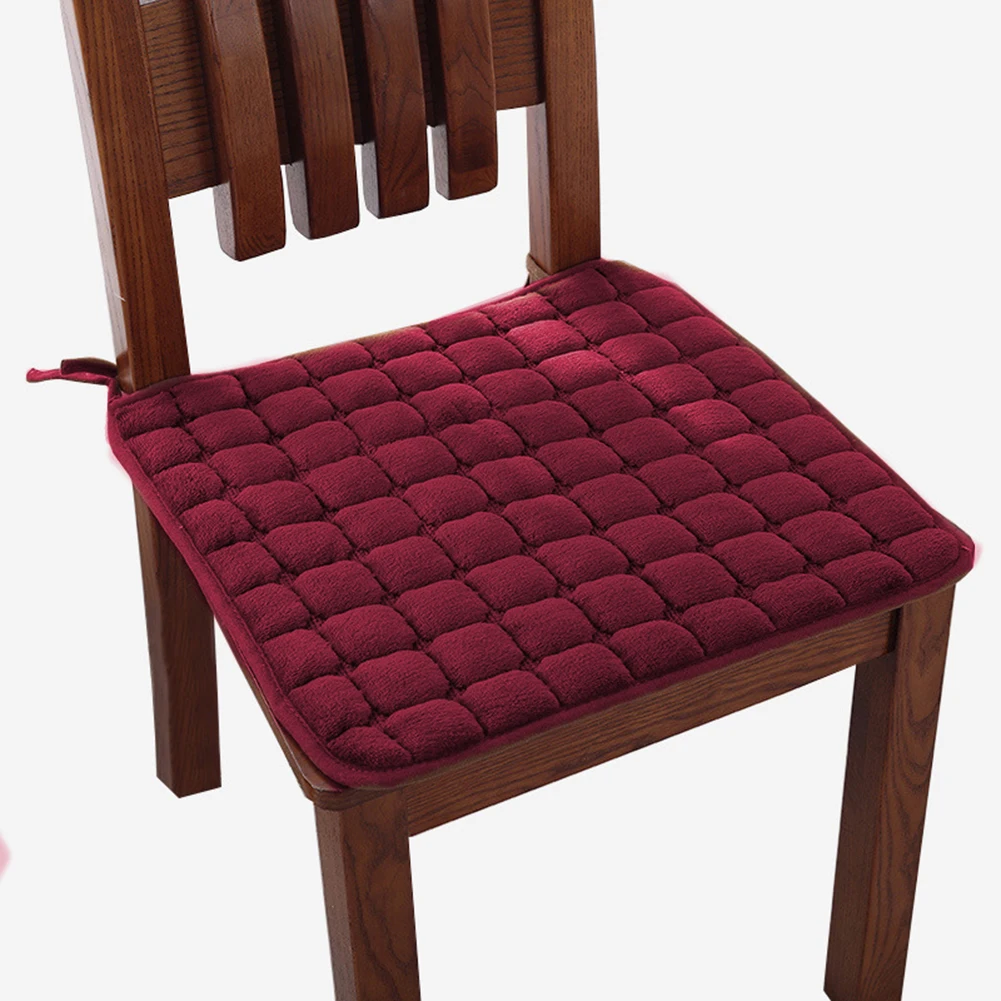 45*45cm Tie On Seat Pad Warm Dining Room Anti-skid Kitchen Office Chair Cushion Mat