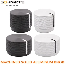 20x17mm 30x18mm Machined Solid Aluminum Volume Pointer Knob Potentiometer Cap Button 6mm Hole Hifi Audio AMP DIY Black Silver