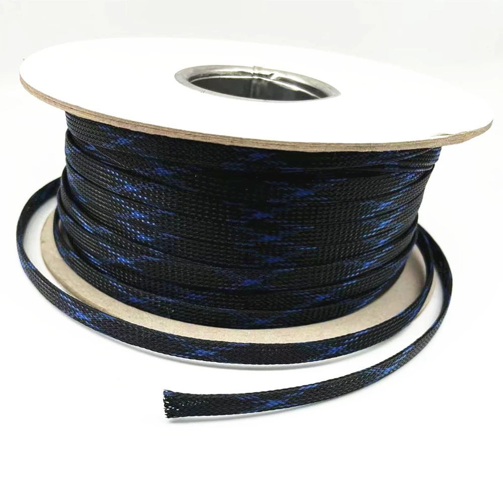 Flame retardant black red black and blue car horn wire sheath, net tube woven net 6mm/8mm/10mm12mm/14mm encryption type 2 meter