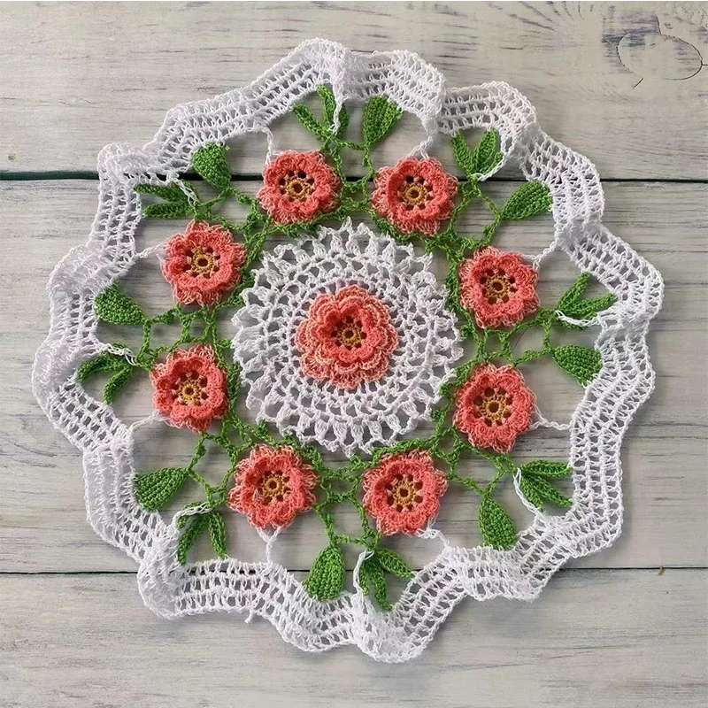 

Handmade Cotton Lotus Leaf Shape Table Place Mat Pad Cloth Crochet Placemat Christmas Wedding Tea Coaster Drink Doily Kitchen