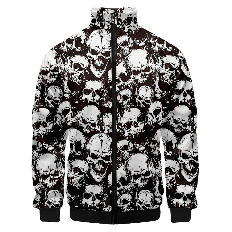 

LCFA Zip Jacket Trend New Coat Man Zipper Jackets 3D Print Skull Punk Plus Size 5XL Clothing Homme Winter Windbreaker Wholesale