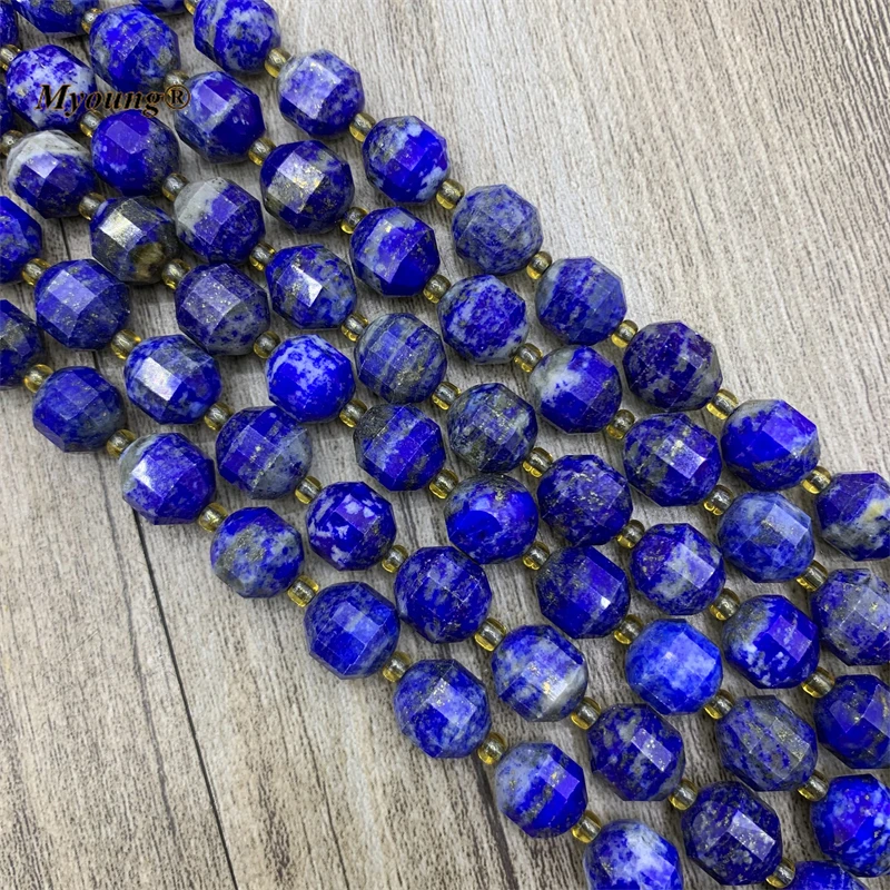 10MM Faceted Natural Afghanistan Lapis Lazuli Loose Stone Beads For Jewelry Making DIY Accessories  MY211017