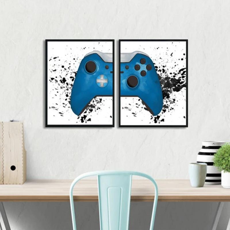 Gaming Boys Wall Art Canvas Painting Pictures Video Game Geek Art Posters and Prints Wall Pictures Gamer Gift Gaming Room Decor