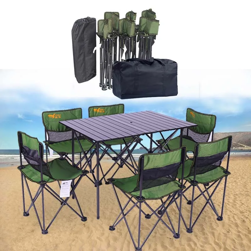 Leisure Outdoor Folding Table and Chair Set Camping Aluminum Portable Table Waterproof Ultra-light Durable Folding Table Desk