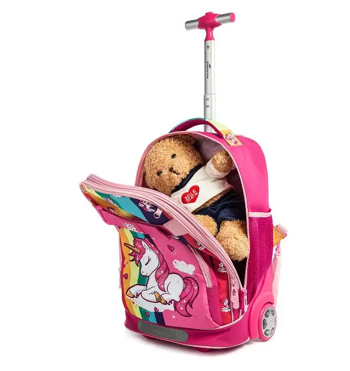 Set di borse per Trolley da scuola per bambini con borsa per il pranzo zaino per bagagli con rotelle zaino per ruote da scuola per ragazze