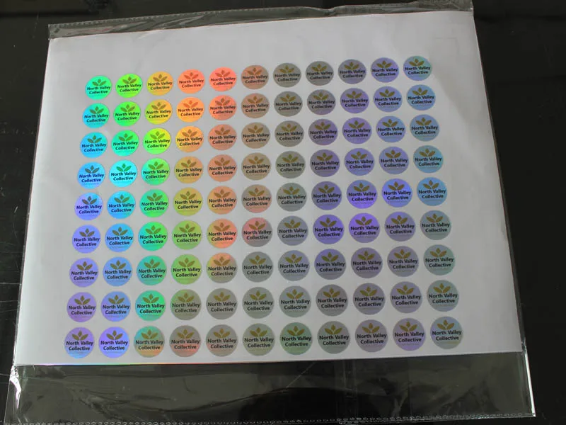 Customized high quality pharmacy label,  Holographic foil heat transfer hologram vinyl sticker for anti-counterfeiting packing