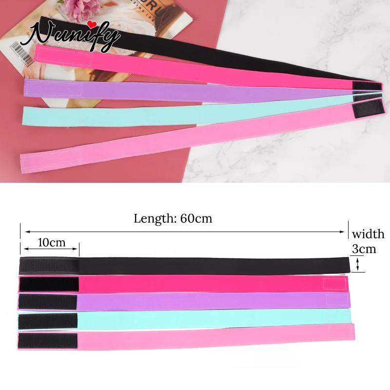 3Cm Breite Rosa Lila Rand Slayer Band Für Perücken Mit Klett Enden Einstellbar 60Cm Rand Verlegung Schal Perücke elastische Band Für Kanten