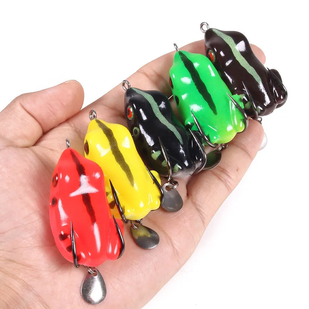 East Rast  Frog Spoon Lures 5.5cm/11g 2pcs Snakehead Fishing Topwater Floating Lures Weedless Soft Lure Frog Free shipping