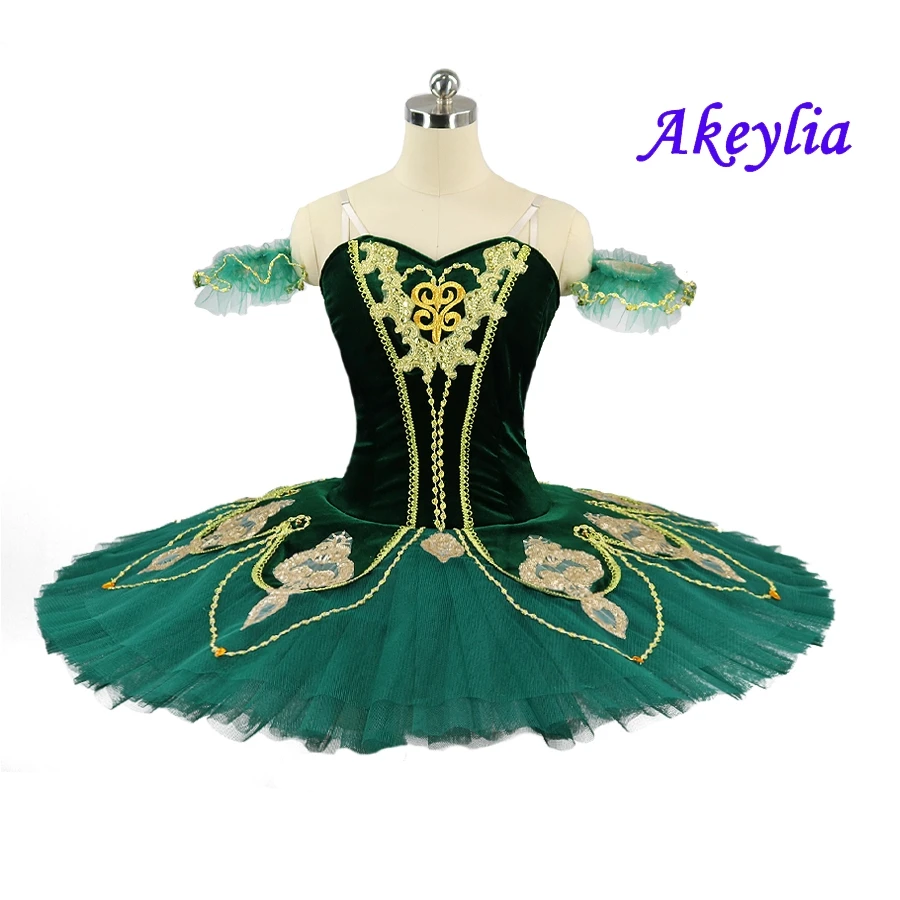 Velvet Forest Green Ballet Tutu Professional Girls Women Wine red Pancake tutu Fairy Ballet Stage Costume Burgundy White Dress