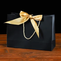 Sacchetti regalo con manici carta bomboniera borsa fiocco nastro gioielli imballaggio compleanno matrimonio laurea celebrazione regalo Wrap