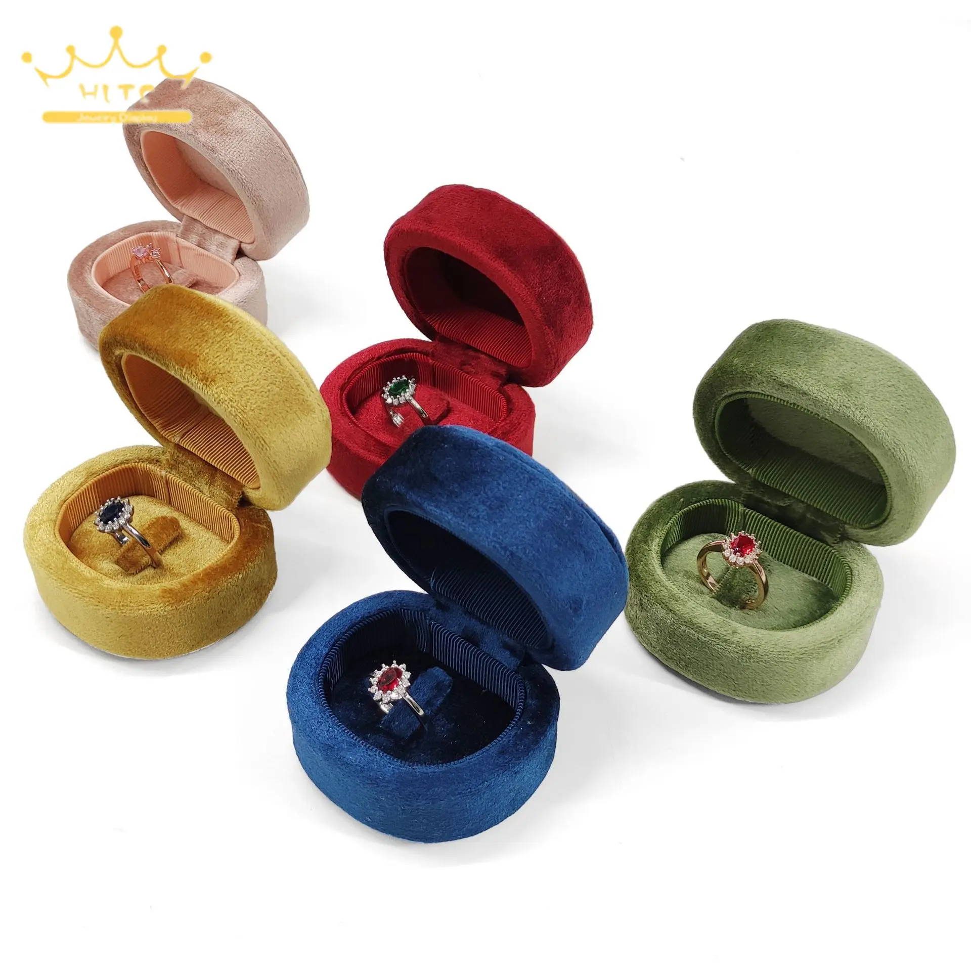 Delicate Vintage Velvet Ring  Boxes Gift Box High-quality Storage Ring Boxes Jewelry Packaging Case Trinket Box