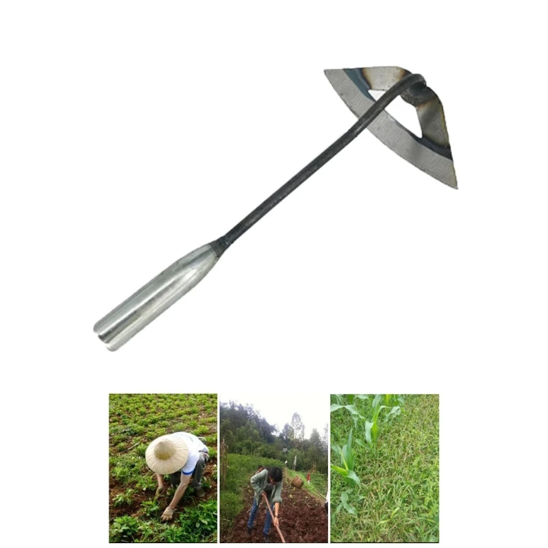 63HA Full Manganese Steel Hand-held Hoe Garden Planting Hoe Weed Puller Farm Garden Tool Weeding Accessories Sharp Durable