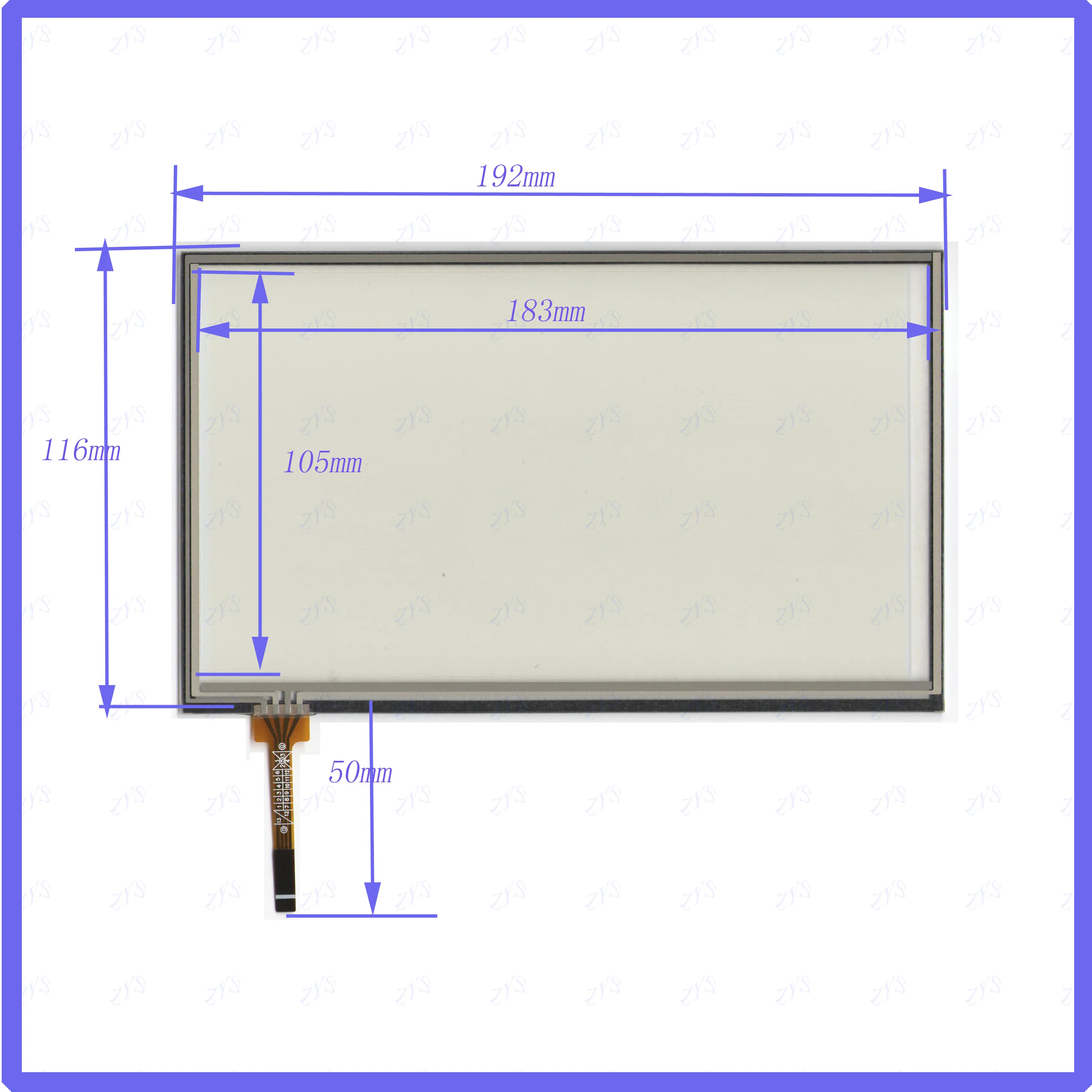 

ZhiYuSun 193mm*117mm 8inch 4 line For CarDVD touch screen panel 193*117 this is compatible for AT080TN64 display