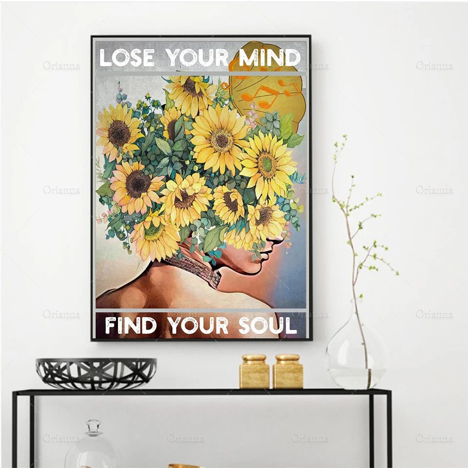 

Lose Your Mind Find Your Soul Poster Print, Modern Art Print, Floral Print, Watercolour, Gift Idea - Wall Art Poster Print -