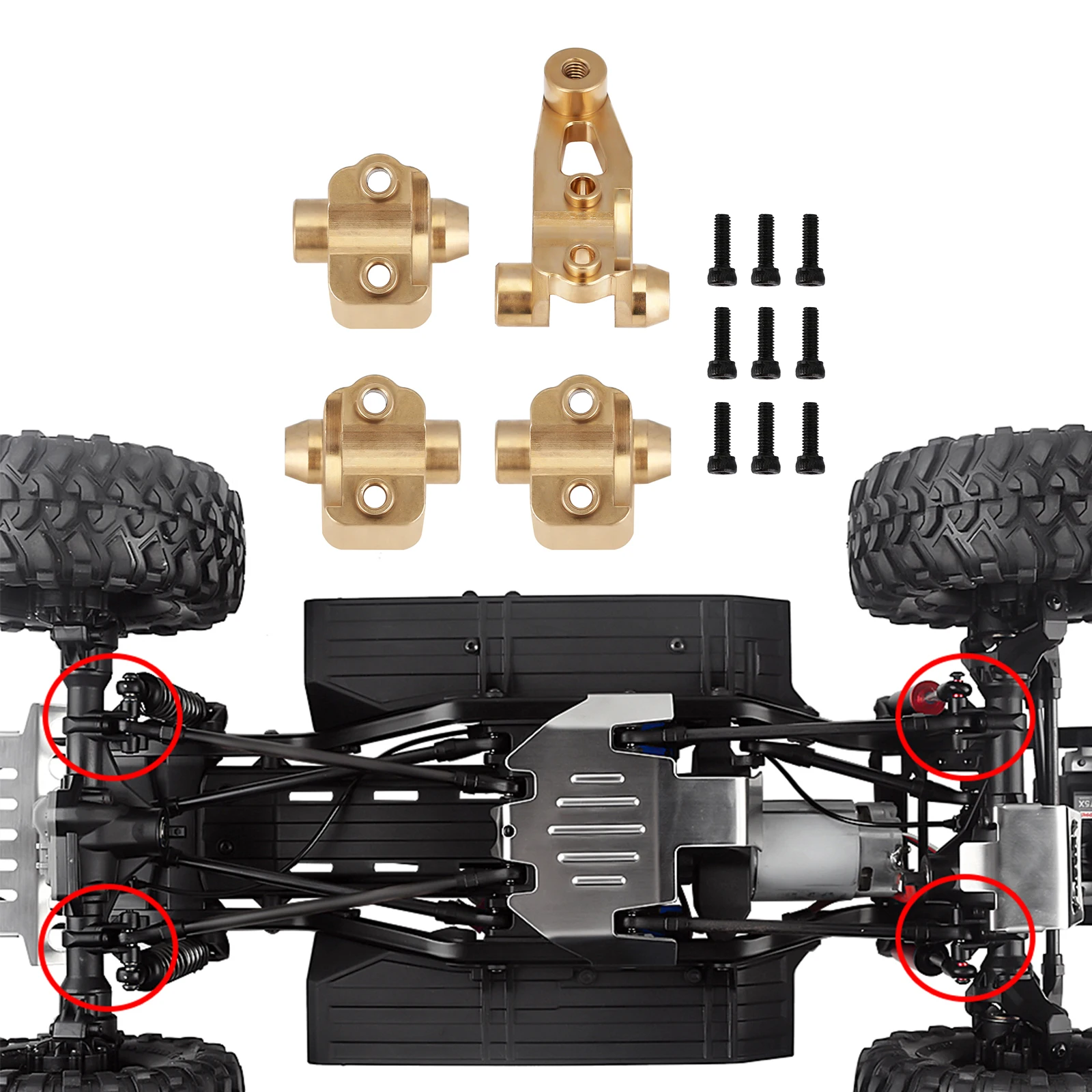 INJORA Schweres Messing Gegengewicht Portalantriebsgehäuse Stoßstangenhalter Achshalterung für RC Crawler TRX4 TRX-4 TRX6 Upgrade-Teile – Detail 36