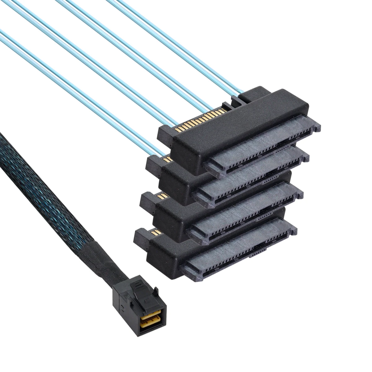 Internal Mini SAS SFF-8643 Host to 4 SAS 29Pin SFF-8482 Target Disk 6Gbps Data Server Raid Cable