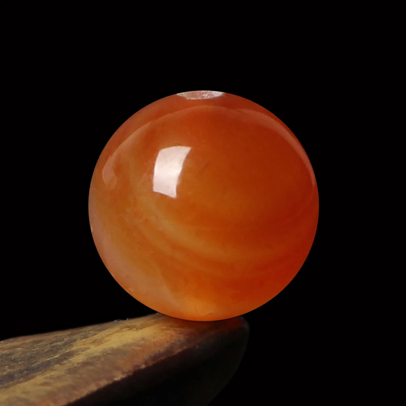 4A Natural Orange White Agate Quartz Crystal Single Bead DIY Beads Jewelry Making