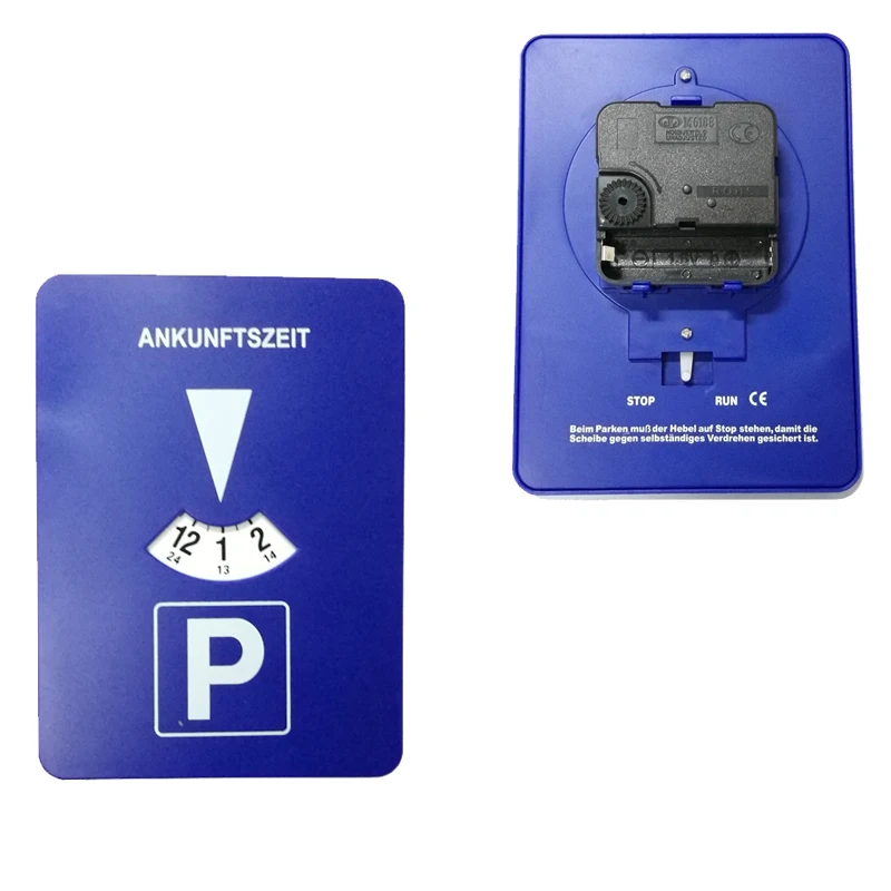 Car Parking Disc Timer Clock Arrival Time Display Blue Plastic Parking Time Tools 24 Parking Disc Portable Parking Meters ABS