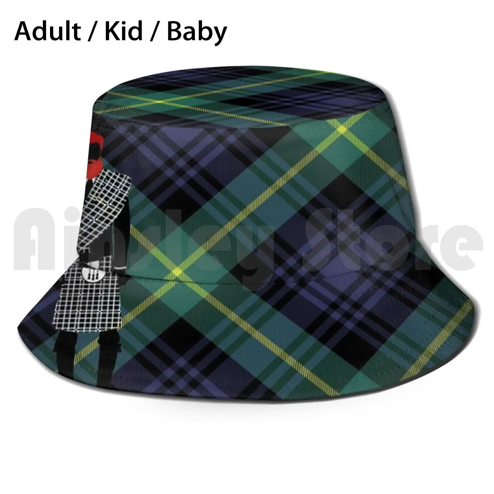 The Gentleman - Black Watch Version Bucket Hat Adult kid baby Beach Sun Hats Tartan Black Watch Tartan Black Watch Scottish