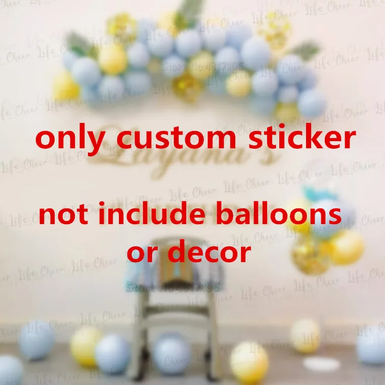 Birthday Party Vinyl Wall Decals Custom Names And Texts Wall Plexiglass Board Sticker Parties Wedding Ceremony Decoration Arts